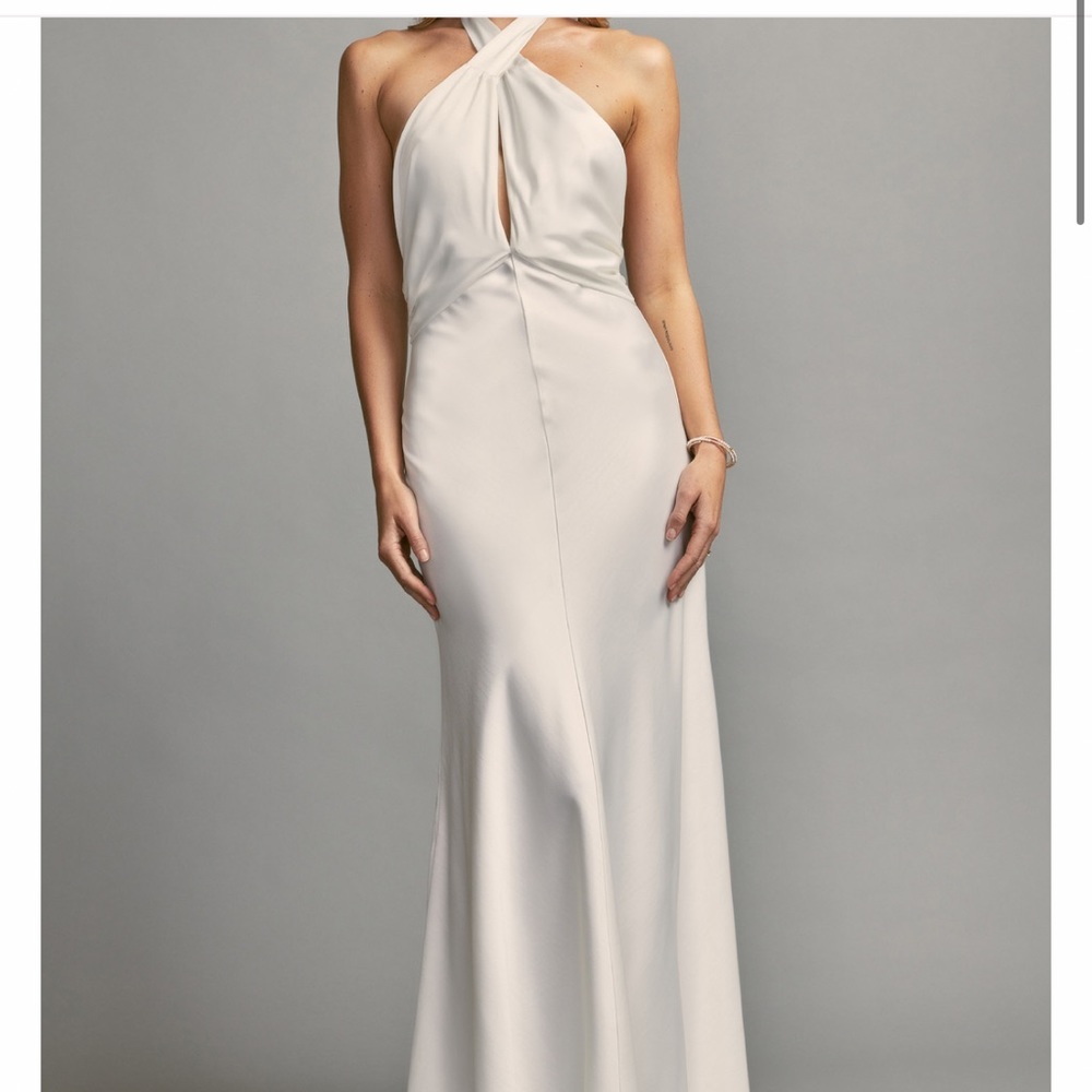 NWT🤍Clara cross cross halter wedding dress: S